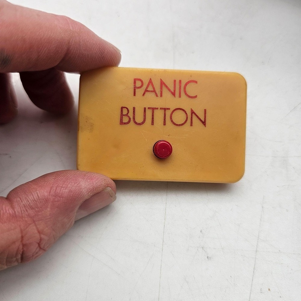 Vintage Westminster Panic Button Pin Badge Don't Panic Companies Hong Kong